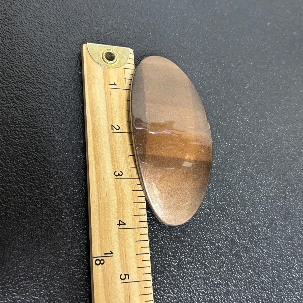Parcelona Made in France Acrylic Large Plaid Brown Hair Clip